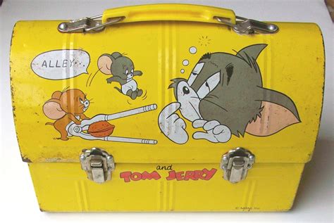 tom and jerry metal lunch box|1982 Tom and Jerry Metal Dome Lunch Box fom Japan VERY .